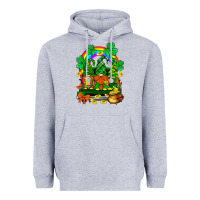 Heather Grey st. patricks gnomes truck with rainbow Heavyweight Hoodie - BundleAndBundleShop