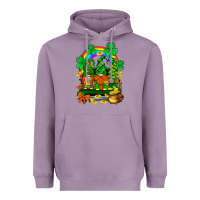 Lavender st. patricks gnomes truck with rainbow Heavyweight Hoodie - BundleAndBundleShop