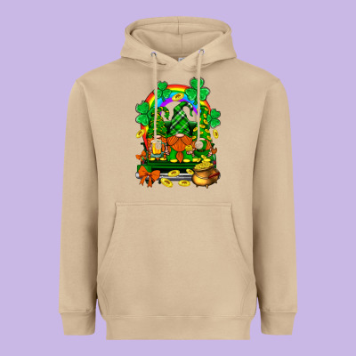 St. Patricks Gnomes Truck With Rainbow Heavyweight Hoodie Designed By Bundleandbundleshop