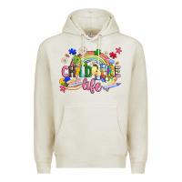 Oatmeal Heather childcare life Premium Hoodie - JahusDesignShop