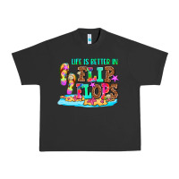 Pigment Black life is better in flip flops Urban Heavy Tee - AdoDesignShop