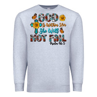 Heather Grey god is within her she will not fail Premium Sweatshirt - BundleAndBundleShop