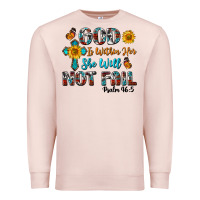Pale Pink god is within her she will not fail Premium Sweatshirt - BundleAndBundleShop