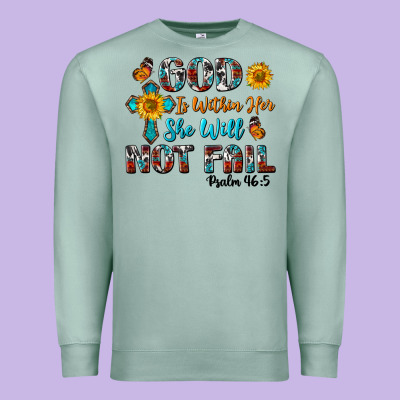 God Is Within Her She Will Not Fail Premium Sweatshirt Designed By Bundleandbundleshop