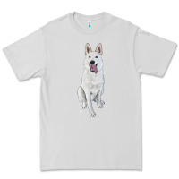 Dove Grey Hand Drawing White Shepherd Premium Tee - RanaPortraitStore