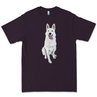Plum Hand Drawing White Shepherd Premium Tee - RanaPortraitStore