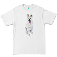 White Hand Drawing White Shepherd Premium Tee - RanaPortraitStore