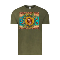 Vintage Olive football leopard turquoise sunflower Vintage Tee - JahusDesignShop