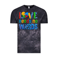 Cloud Black love needs no words autism Vintage Tee - AdoDesignShop
