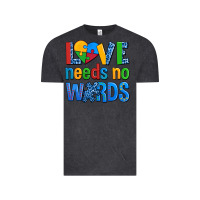 Vintage Black love needs no words autism Vintage Tee - AdoDesignShop