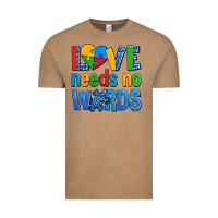 Vintage Coffee love needs no words autism Vintage Tee - AdoDesignShop