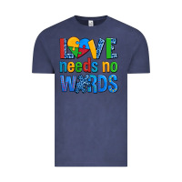 Vintage Denim love needs no words autism Vintage Tee - AdoDesignShop