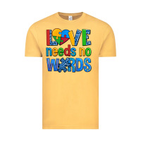 Vintage Mustard love needs no words autism Vintage Tee - AdoDesignShop