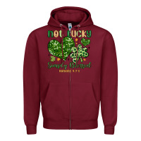 Burgundy not lucky simply blessed Zipper Hoodie - MaliasSmallBusiness