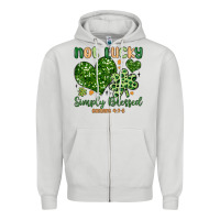 Dove Grey not lucky simply blessed Zipper Hoodie - MaliasSmallBusiness