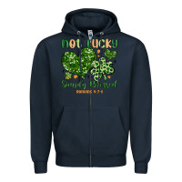 Navy not lucky simply blessed Zipper Hoodie - MaliasSmallBusiness