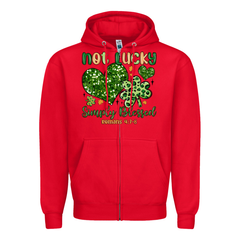 Not Lucky Simply Blessed Zipper Hoodie by MaliasSmallBusiness | Teevron