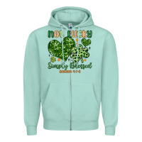 Seafoam not lucky simply blessed Zipper Hoodie - MaliasSmallBusiness