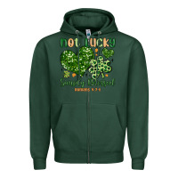Sports Green not lucky simply blessed Zipper Hoodie - MaliasSmallBusiness