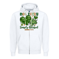 White not lucky simply blessed Zipper Hoodie - MaliasSmallBusiness
