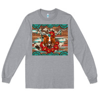 Heather Grey longhorn with gemstone Long Sleeve Tee - Artiststas