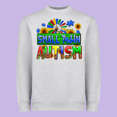Small Town Autism Heavyweight Sweatshirt Designed By Adodesignshop