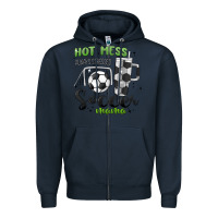 Navy hot mess always stressed soccer mama stanley cup Zipper Hoodie - MaliasSmallBusiness