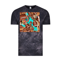 Cloud Black football leopard cowhide seamless pattern Vintage Tee - JahusDesignShop