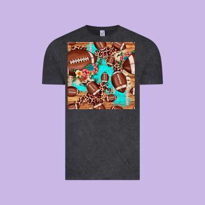 Football Leopard Cowhide Seamless Pattern Vintage Tee Designed By Jahusdesignshop