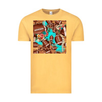 Vintage Mustard football leopard cowhide seamless pattern Vintage Tee - JahusDesignShop