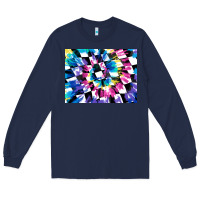 Navy tie dye colourful race flag background 3200x2400 Long Sleeve Tee - AdoDesignShop