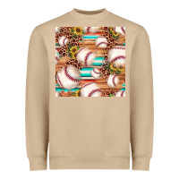 Mushroom baseball leopard sunflower seamless pattern Heavyweight Sweatshirt - JahusDesignShop