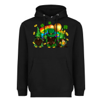 Black St. Patrick's afro gnomies with rainbow Heavyweight Hoodie - BundleAndBundleShop