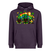 Plum St. Patrick's afro gnomies with rainbow Heavyweight Hoodie - BundleAndBundleShop
