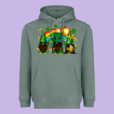 St. Patrick's Afro Gnomies With Rainbow Heavyweight Hoodie Designed By Bundleandbundleshop