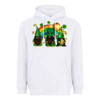 White St. Patrick's afro gnomies with rainbow Heavyweight Hoodie - BundleAndBundleShop