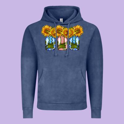 American Sunflower Mason Jar Vintage Hoodie Designed By Hra Design Shop