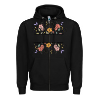 Black wildflower your text here Zipper Hoodie - MaliasSmallBusiness