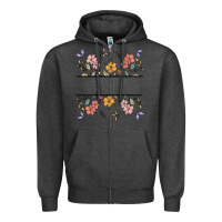 Charcoal Heather wildflower your text here Zipper Hoodie - MaliasSmallBusiness