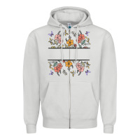 Dove Grey wildflower your text here Zipper Hoodie - MaliasSmallBusiness