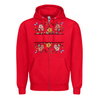 Red wildflower your text here Zipper Hoodie - MaliasSmallBusiness