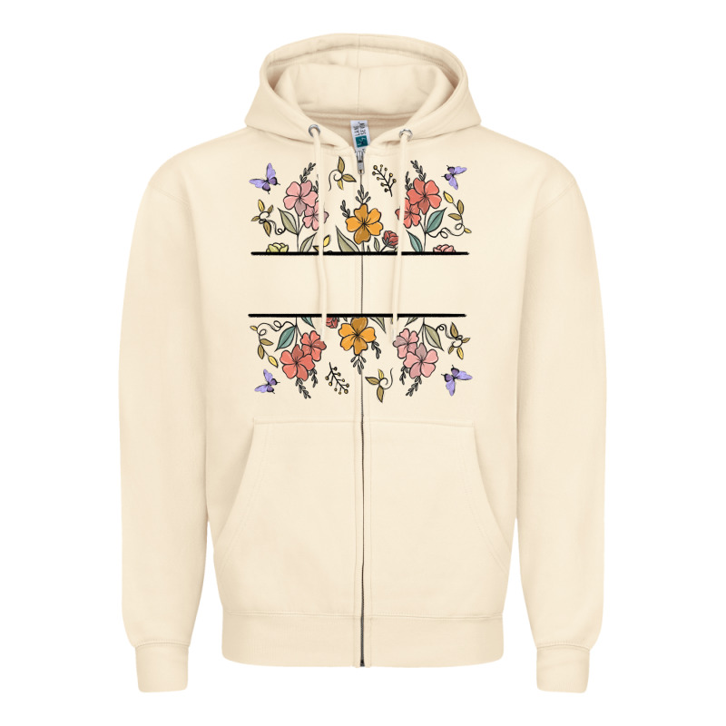 Wildflower Your Text Here Zipper Hoodie by MaliasSmallBusiness | Teevron