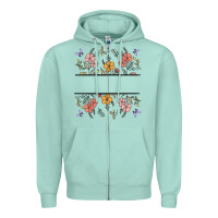 Seafoam wildflower your text here Zipper Hoodie - MaliasSmallBusiness