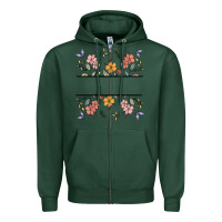 Sports Green wildflower your text here Zipper Hoodie - MaliasSmallBusiness