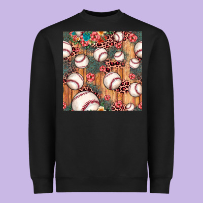 Baseball Leopard Seamless Pattern Heavyweight Sweatshirt Designed By Jahusdesignshop