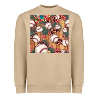 Mushroom baseball leopard seamless pattern Heavyweight Sweatshirt - JahusDesignShop