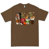 Cacao coffee cups indian headdress Premium Tee - texasbilliewilder