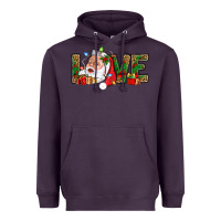 Plum Love And Santa With Gift Boxes Heavyweight Hoodie - BundleAndBundleShop