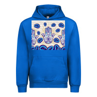 Cobalt evil eyes with white wooden pattern Urban Hoodie - TumblerDesignByShophia