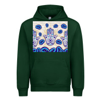 Forest Green evil eyes with white wooden pattern Urban Hoodie - TumblerDesignByShophia